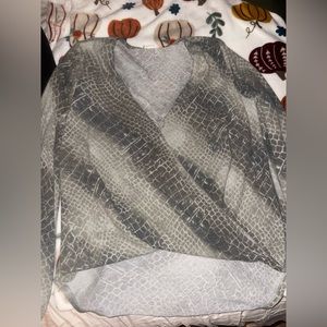 Snakeskin high low sweater